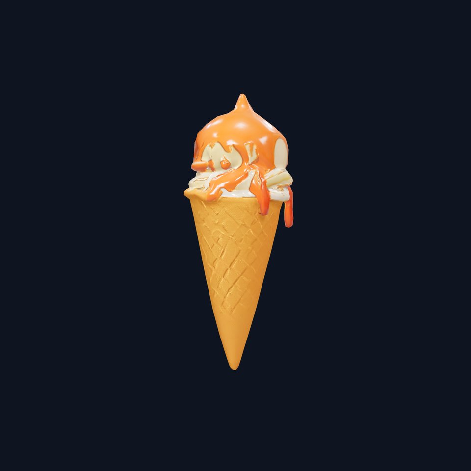 Caramel Ice Cream Cone model pack